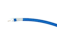 Blue Transparent PVC CATV 18 Awg Coaxial Cable , RG6U Coaxial Cable AL MG Braiding
