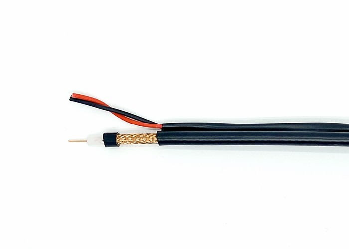VR90P Solid PE Fig 8 Shotgun Combo Video Wire, Siamese Coax Cable For CCTV Installation